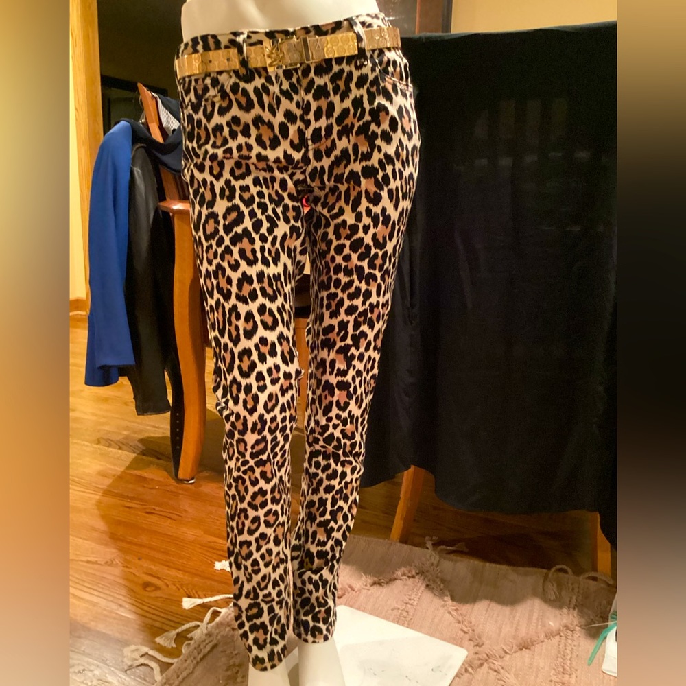 KATE SPADE N.Y. BROOME STREET LEOPARD PRINT LOW RISE SLIM FIT SKINNY JEANS SZ 28